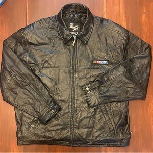 NASCAR 2000 Leather Jacket XXL Authentic Vintage Y2K